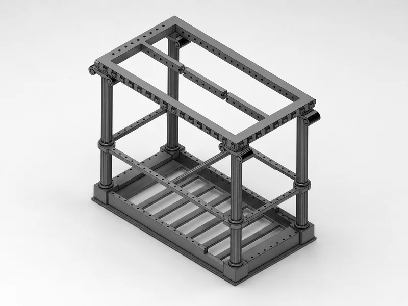 Vista previa 3D de una estructura modular antes de imprimirla